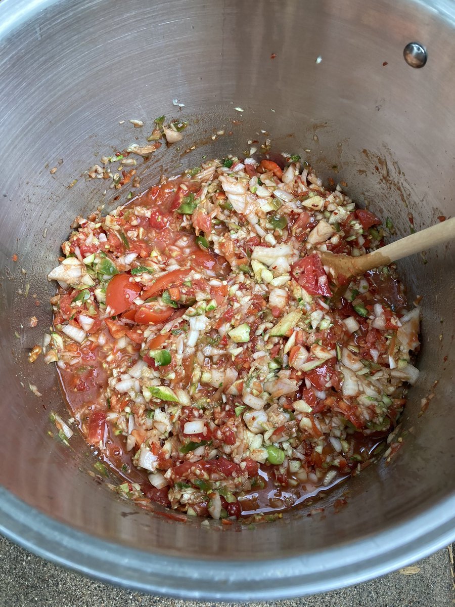 CD12Josh's tweet photo. With a little bit of extra time at home on our hands this summer, I decided it would be the Summer of Canned Good Expiramentation. Today’s version: Hungarian Spicy Zucchini Salsa. Made a small batch. Gonna need to do a quadruple batch. This one nailed it. #canning2020 #SoCGE https://t.co/N8OhpGlCxr