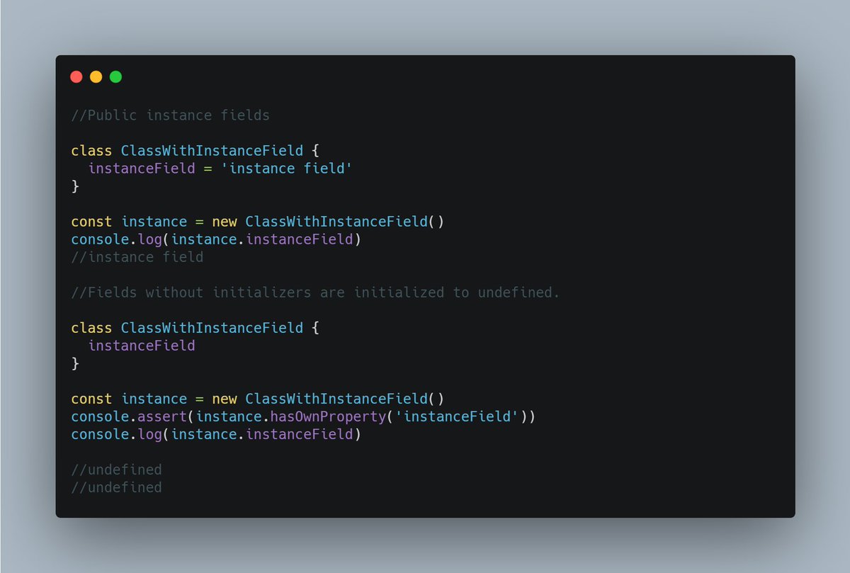 frontend_fox's tweet image. Day 100 of the #100DaysOfCode challenge.
Here are some Public class fields.
1) Public static fields
2) Public instance fields
#javascript #reactjs #FrontEnd #WomenWhoCode #womenintech