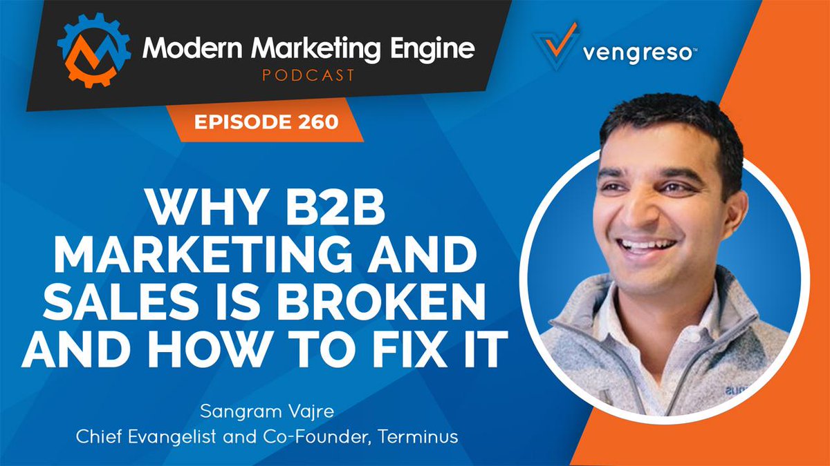 GoVengreso's tweet photo. "Why #B2BMarketing and #Sales is broken and how to fix it." - a great conversation between our @BernieBorges and @SangramVajre, Co-Founder of @Terminus, on this episode of the @MMEnginePodcast. 🎧 Listen! https://t.co/4hzzn4ZIBA
#MMEShow #Gong #RevenueSuccess @Gong_io https://t.co/l5MfawKDQR
