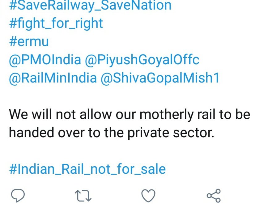 रेल बचाउ, देश बचाउ।
