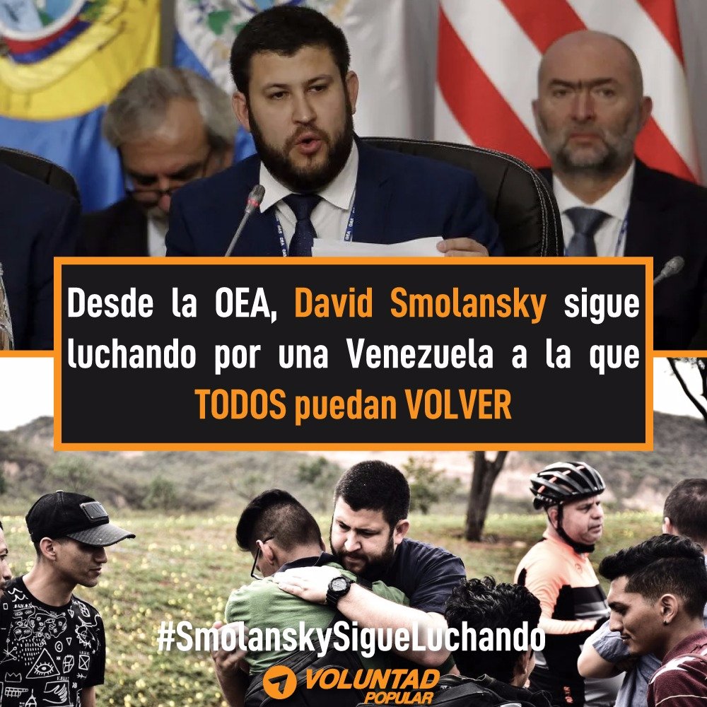 jvpamonagas's tweet photo. Desde el exilio, ha trabajado como Comisionado de la @OEA_oficial para la crisis de migrantes y refugiados venezolanos, atendiendo la situación de quienes tuvieron que salir del país buscando un mejor futuro y luchando para que pronto puedan volver. #SmolanskySigueLuchando https://t.co/eLioN4rzMt
