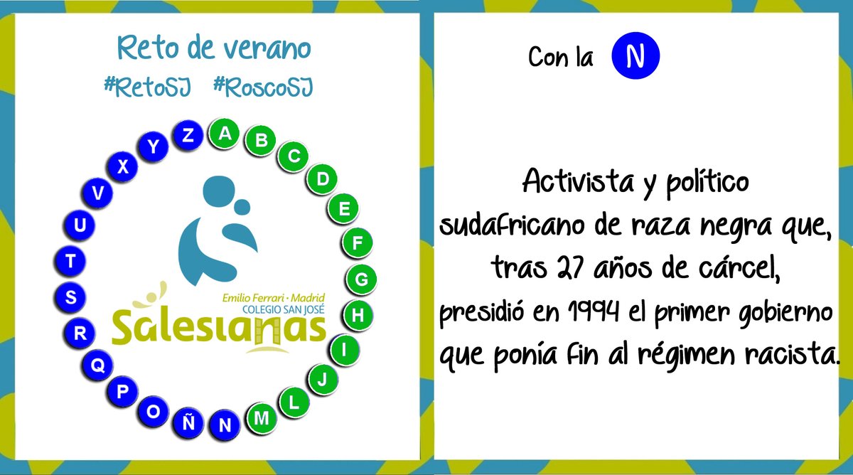 SalesianasSJ's tweet photo. ¡Enhorabuena! La respuesta a la M era: MARGARITA✅ ¿Quieres conocerla más? 👉https://t.co/ohwl4hJmAa👈 ¡Hoy nuevo #RetoSJ! Resuelve la N de nuestro #RoscoSJ respondiendo a este tweet. #CuidaLaVidaPonleCorazón🤍 #75AñosCreandoFuturo https://t.co/QQADZnQWCr