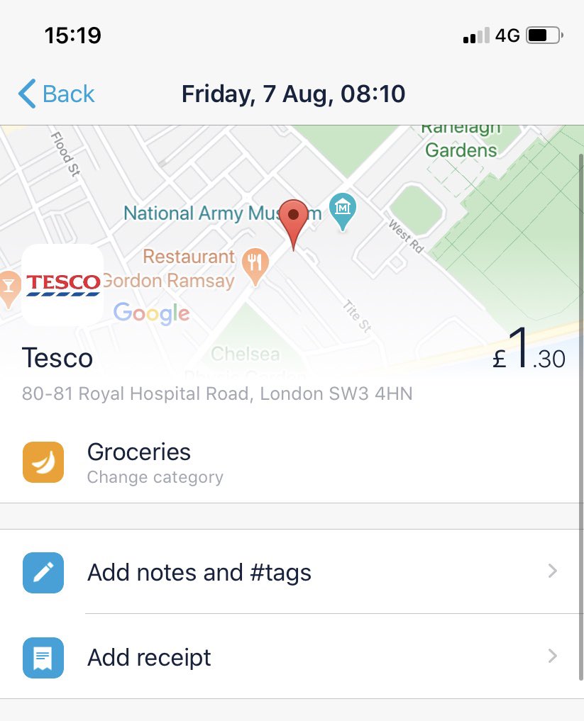 alexjm__'s tweet photo. @monzo I’ve been charged twice for this transaction. One at 08:10 on Friday, which is the genuine one, and same charge again the next day at 06:02 when the store is not even open. @Tesco said they can’t help and I should speak to my bank #help #monzo https://t.co/ZrFDxs4Zme