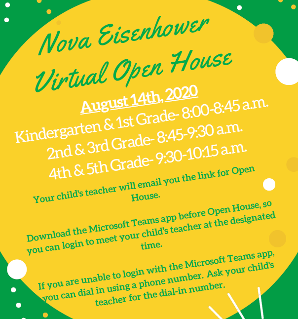 Parents-Mark your calendar for our Virtual Open House on August 14th