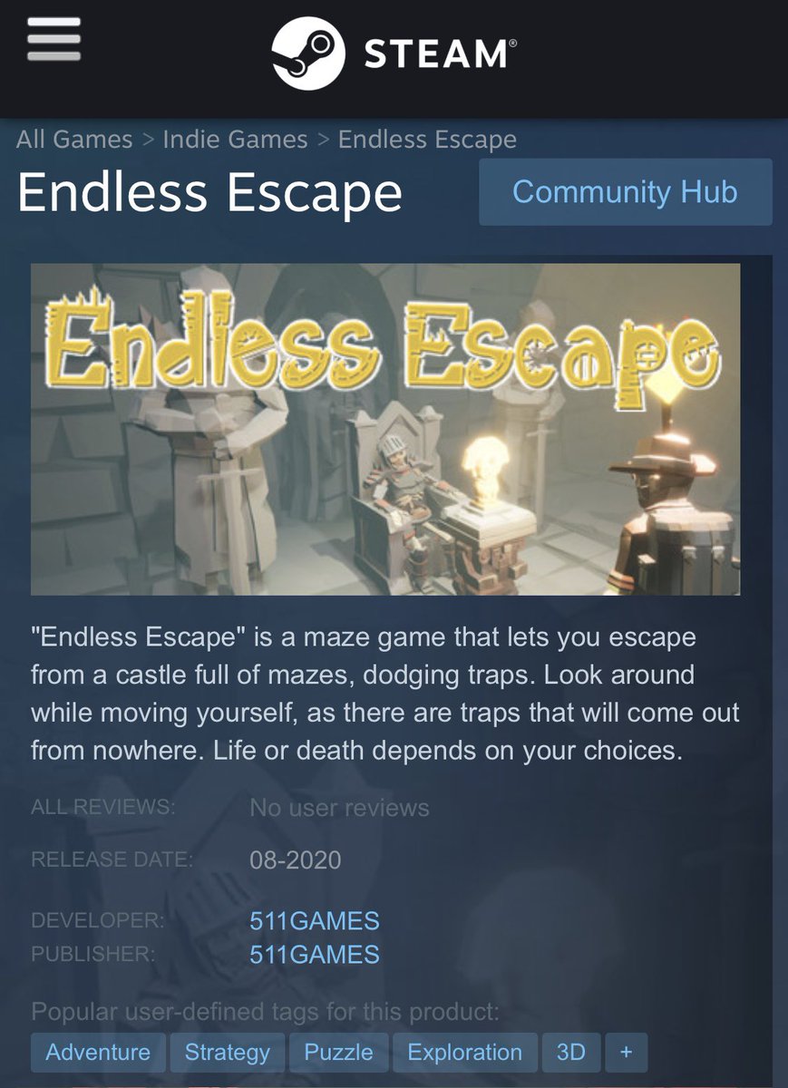 511_games's tweet photo. Endless Escape
Steam Store Opens August 20

#indiegame #indiegamedev #gamedev #indiedev #games #indiegames #gameplay #inde #steam https://t.co/JocYl2ieCz