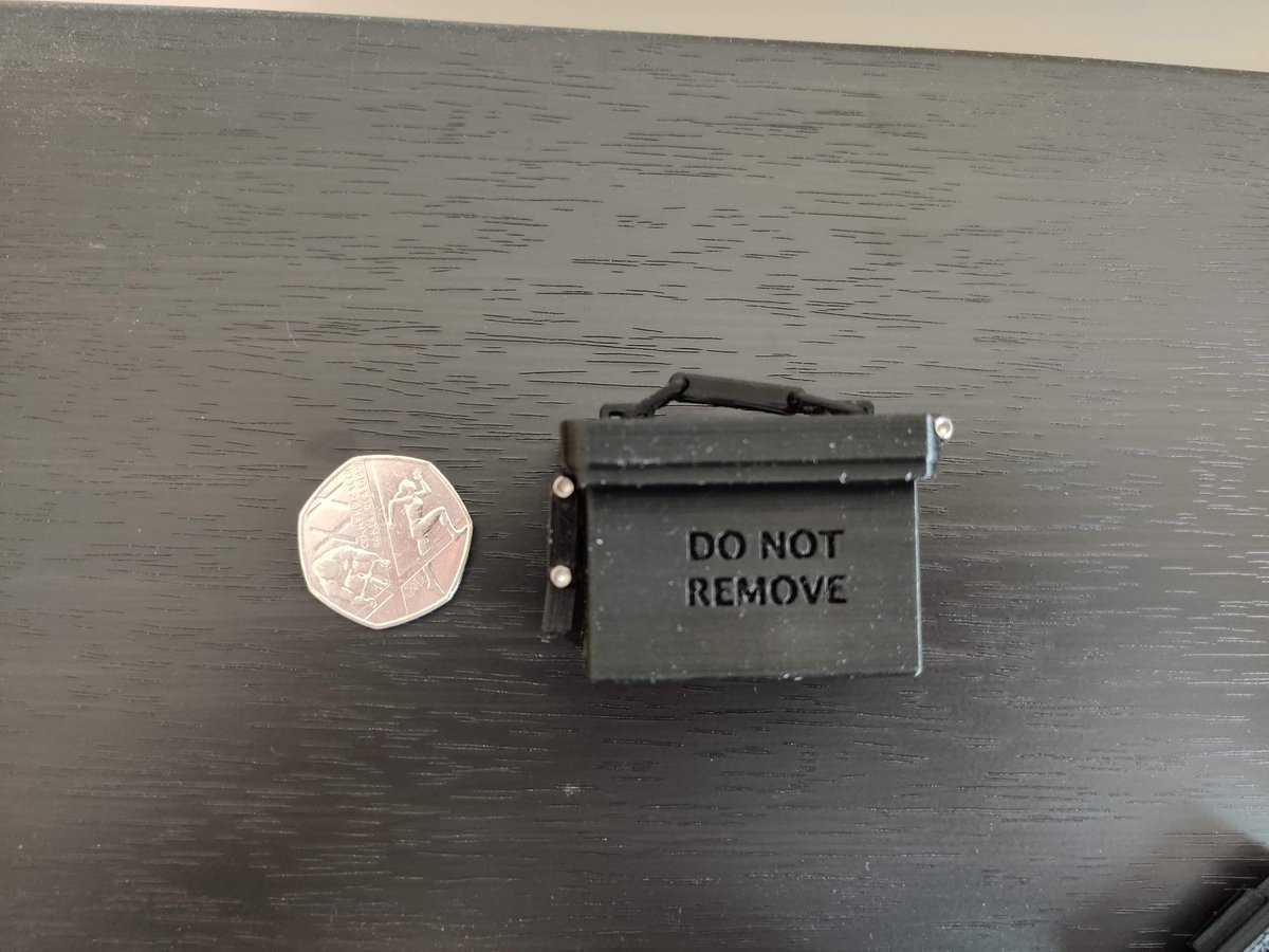 Cache_and_Carry's tweet image. New exclusive container coming soon to Cache N Carry. Micro Ammo Can geocache with working latch. Printed in PETG, available in black, brown, or green.
Default text is "Official Geocache" & "Do Not Remove".
£4.50 + P&P Default Container
£5.50 + P&P Custom Container.