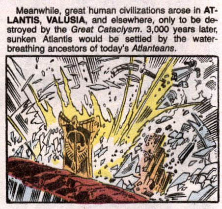 I never picked up as a kid that Valusia is (I think) referencing the King Kull stories! The next panel shows Conan & Red Sonja - but this city name drop for Kull never registered for me before.