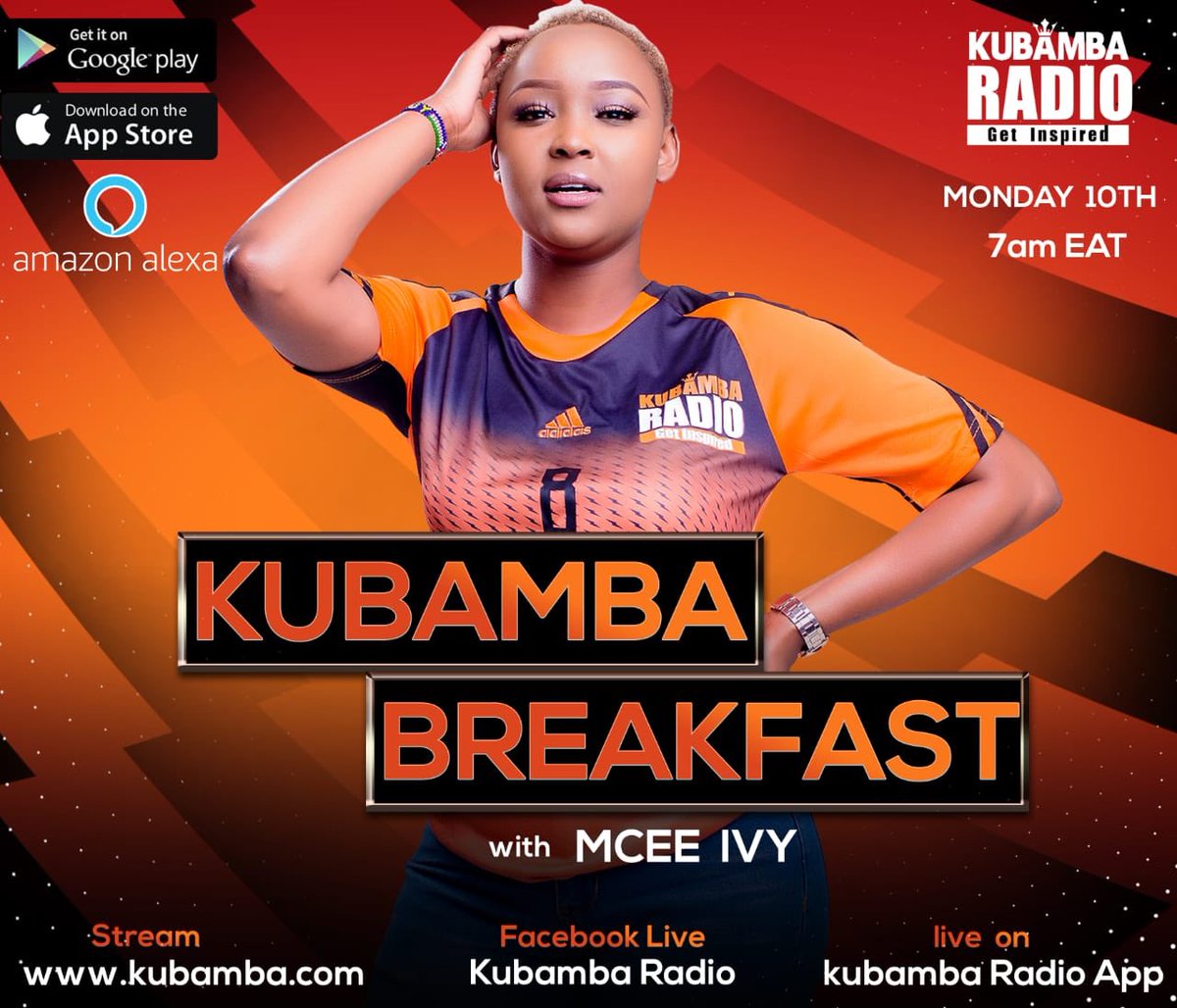 MozDj's tweet photo. New dawn for Kubamba. #KubambaBreakfast with @mceeivy , Monday morning from 7am.
Download the @KubambaRadio app on Playstore and AppleStore
Also catch us live on https://t.co/GmbTJCLh4A , Alexa and on Facebook live.
Let's #GetInspired on #KubambaRadio https://t.co/p88e7zduK9