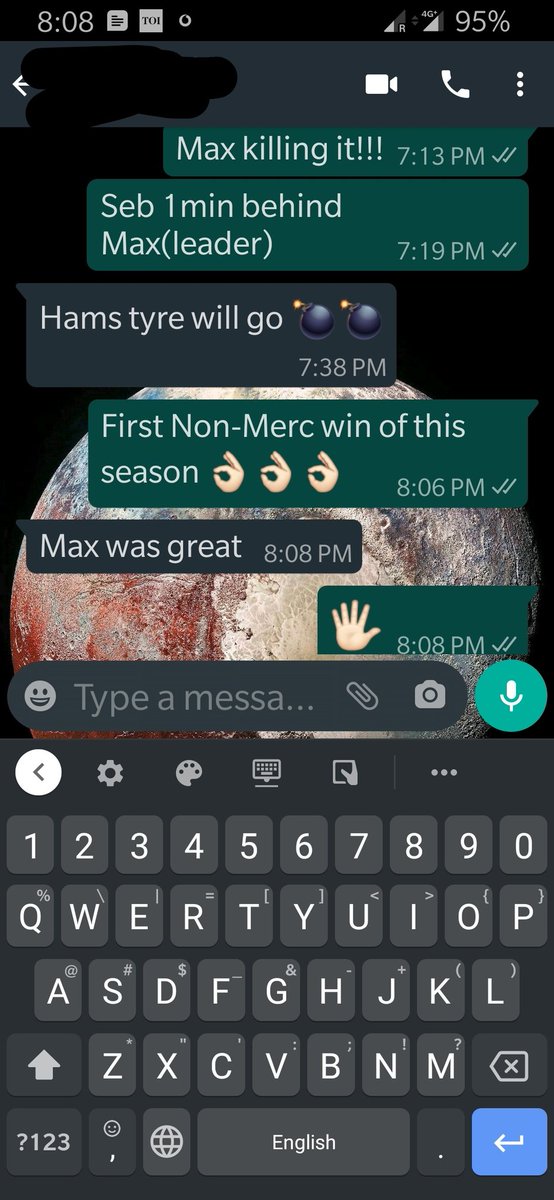 pat_7611's tweet photo. The state of @F1 as of today. We are celebrating a Non - @MercedesAMGF1 win. 
Kudos to @redbullracing &amp; @Max33Verstappen for a great effort and a good show.   
#F170 https://t.co/O4eIoF7OJi
