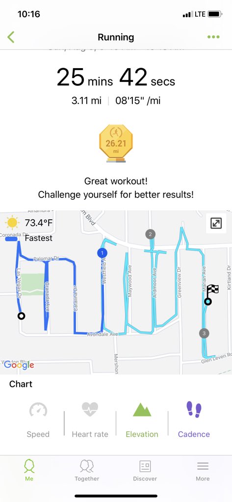 MsReikMath's tweet image. Need to work on tighter turns, but it was this or the pi symbol. And that would have required me to run an extra 3-hundredths of a mile 😉! And don’t be fooled...only one of us completed the run! Happy to support @SalineArea and all their good work! #salinesummerfest5k2020