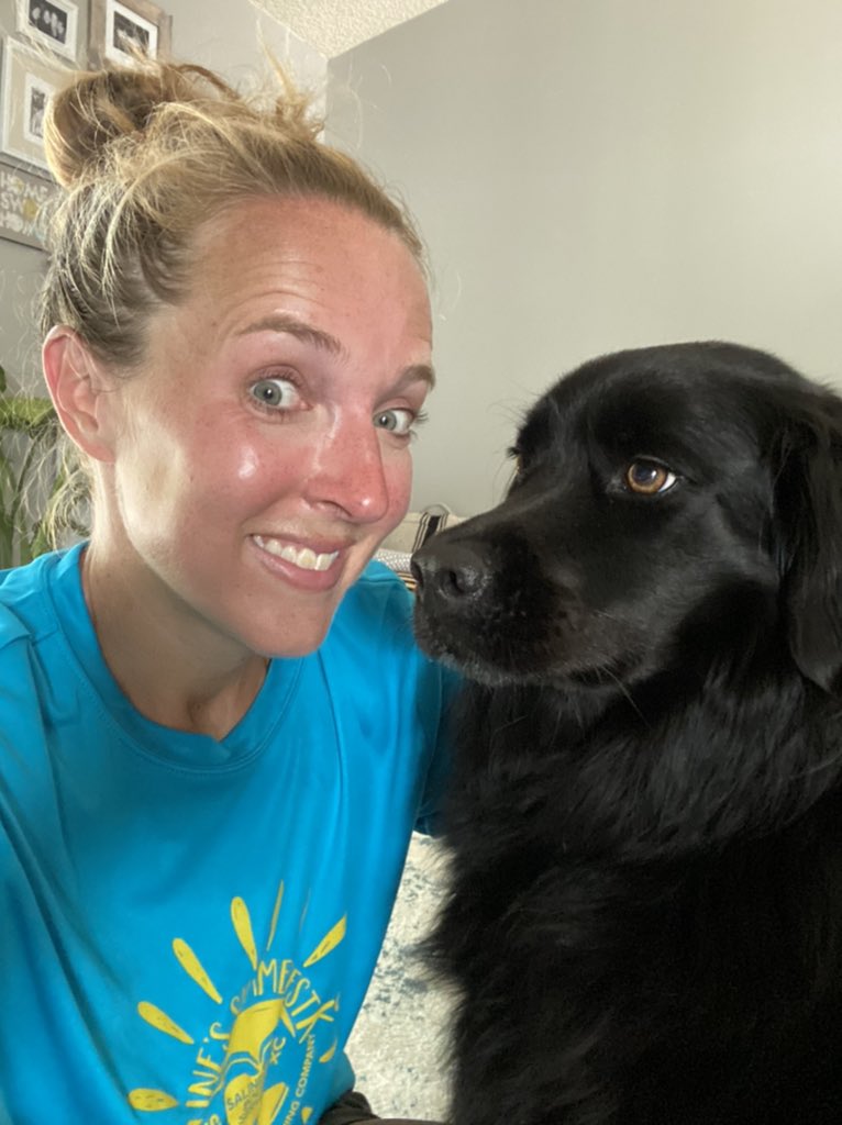 MsReikMath's tweet image. Need to work on tighter turns, but it was this or the pi symbol. And that would have required me to run an extra 3-hundredths of a mile 😉! And don’t be fooled...only one of us completed the run! Happy to support @SalineArea and all their good work! #salinesummerfest5k2020