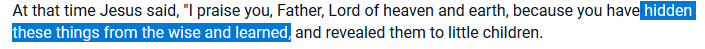 Every time I read this verse I think of pastors who spend the majority of their ministry parked in the OT. Who try to explain even the most minute words by defining them in Greek or Hebrew. The NT is revealed to us through the Holy Spirit. Not based on knowledge.