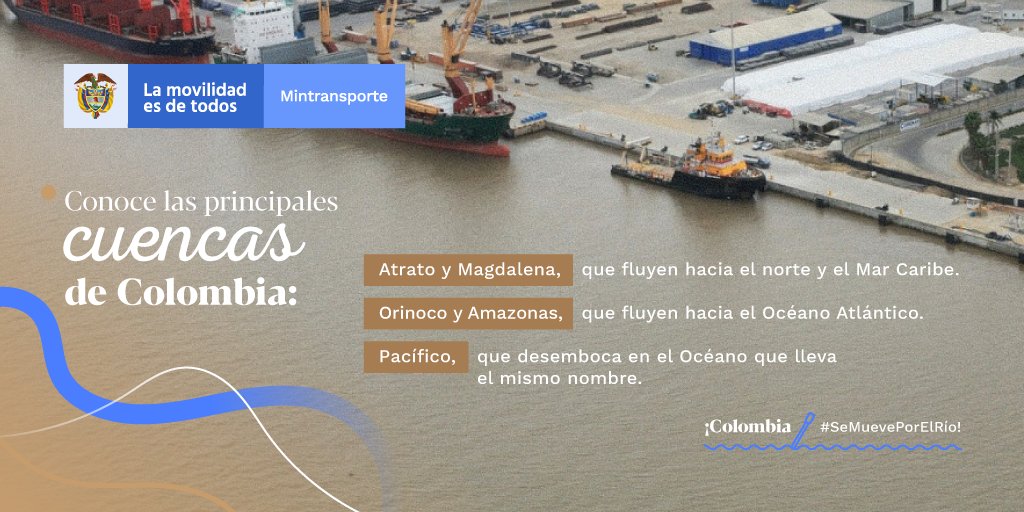 infopresidencia's tweet photo. ¿#SabíasQue el transporte fluvial baja los costos de movilización para transportar productos y mercancías? Colombia #SeMuevePorElRío para generar más oportunidades y mejorar la calidad de vida de los colombianos. https://t.co/NxoCM1DWib