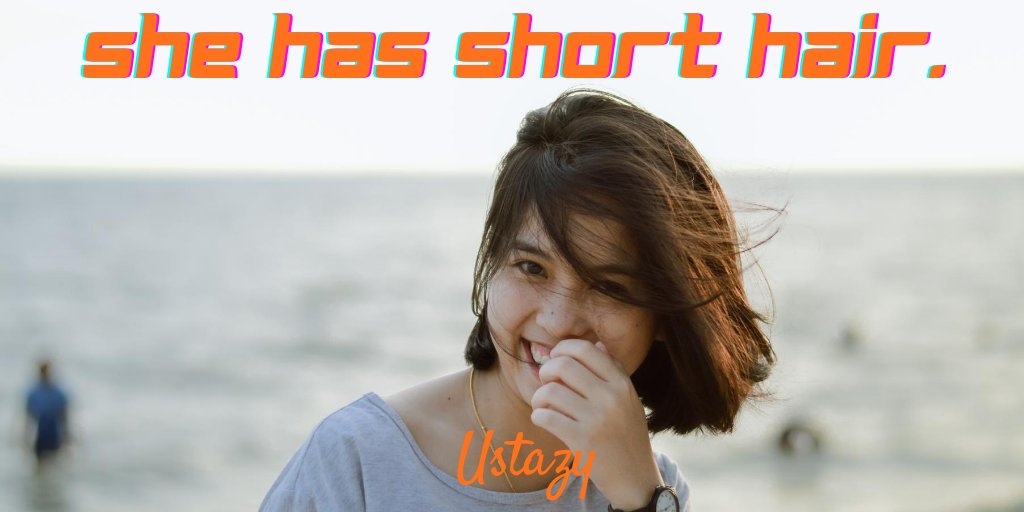 grammarcourses's tweet image. #english #esl #englishvideo #englishtips #grammar #learning #englishgrammar #englishclass #englishonline #onlineenglish #verbtohave #has 
( He - She - It ) + has + noun...
She has short hair.
To watch a short video:
youtu.be/TY_BDA3i6S4