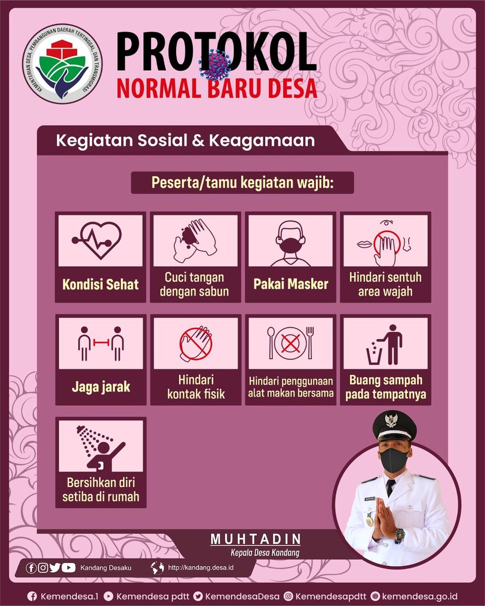 kandangdesaku's tweet photo. Musim hajatan lur,
tetap indahkan protokol normal baru Desa ya lur,
InsyaAlloh, Kandang tetap sehat dan bergas.
#KandangDesaku
#DesaPintar
#ProtokolNormalBaruDesa
#RelawanCegahCovid19
@puspindes @dinpermasdespml @PemkabPemalang @provjateng @KemenDesa https://t.co/uzfPEKzCoV