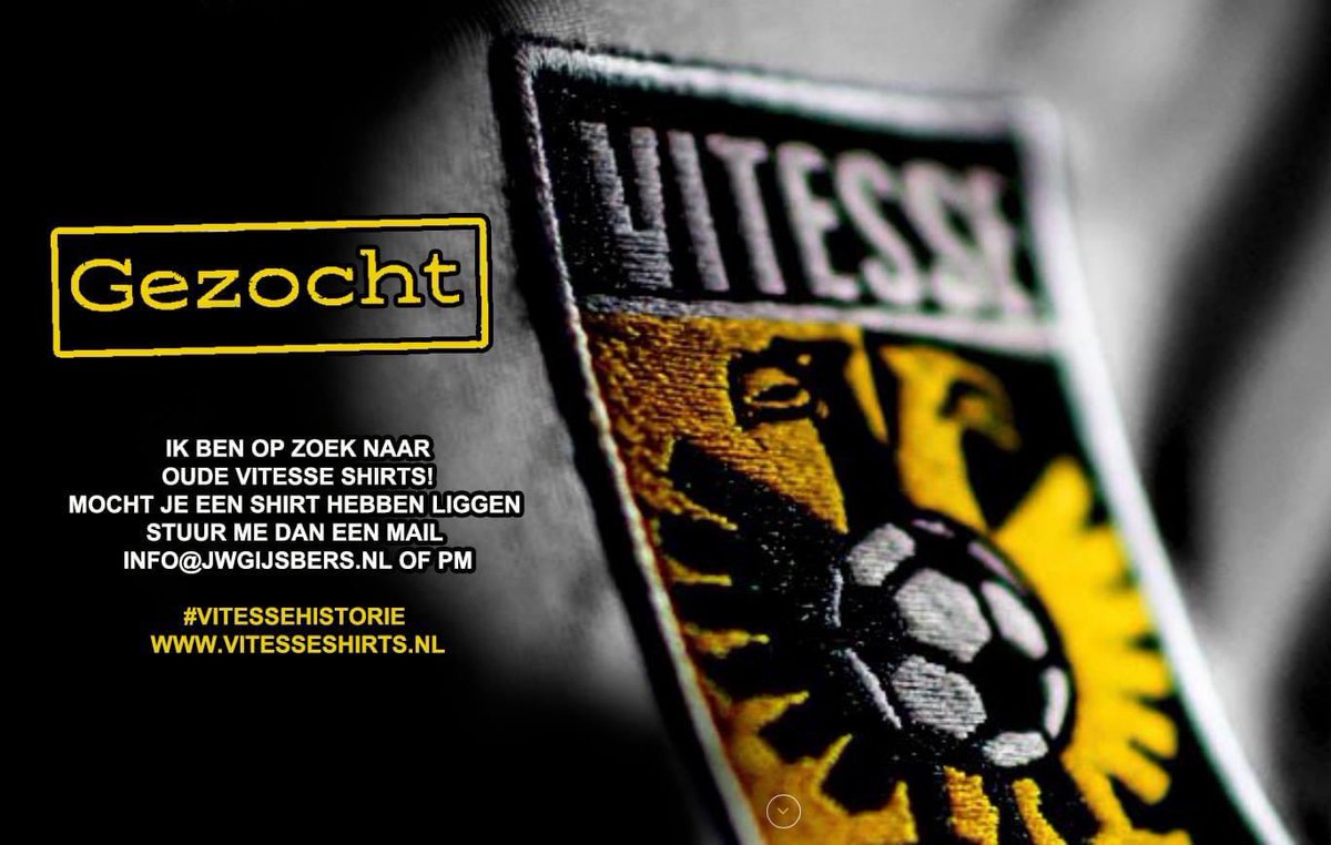 jgijsbers's tweet photo. Wie kan mij verder helpen? Graag delen... 💛🖤 #vitesse #shirts #schoenenreus #spitman #pgem #erima #nuon https://t.co/ArJPoYjCH9