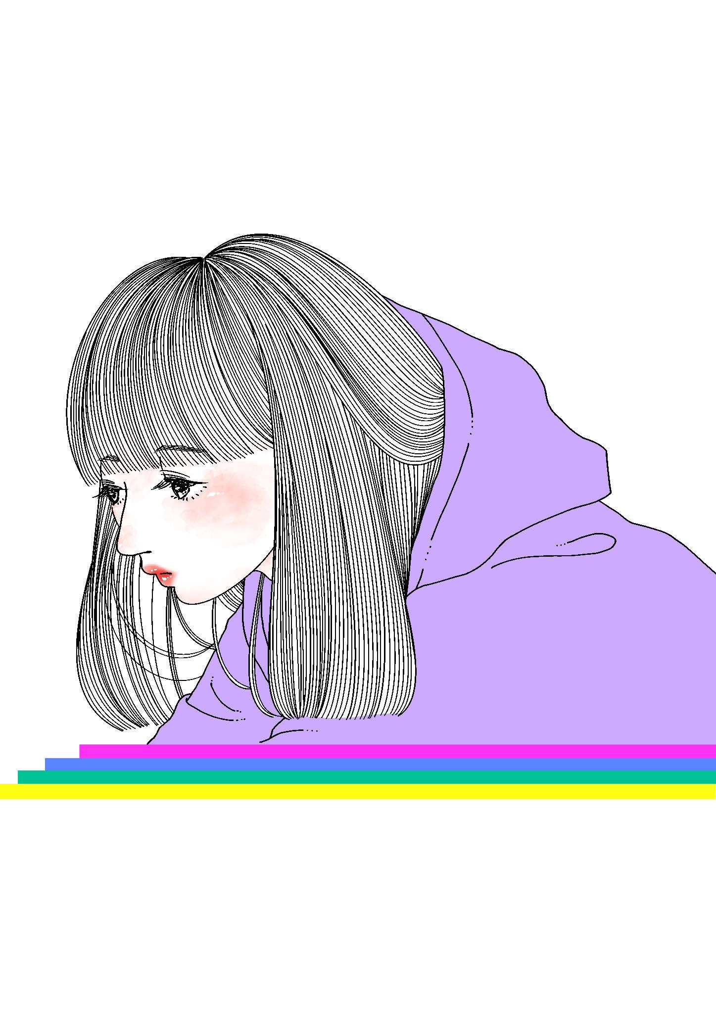 かん 伏し目がちな少女 線画 イラスト お絵かき 美少女 Illustration 女の子 スウェット T Co P6yrtw4iut Twitter