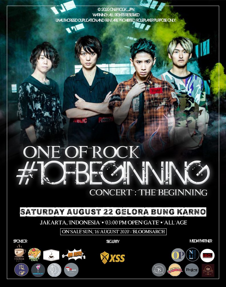 ONEOFROCK_JPN's tweet photo. ㅤ
ㅤONE OF ROCK : FIRST CONCERT
" THE BEGINNING "
(#1OFBEGINNING)
📅 AUGUST, 22TH 2020
⌚ 15:00 PM
📍 Gelora Bung Karno, Jakarta
⠀#1OFBEGINNING #ONEOFROCK #TAKA #TOMO #TORU #RYOTA #OOR https://t.co/TvBTZdAqrb