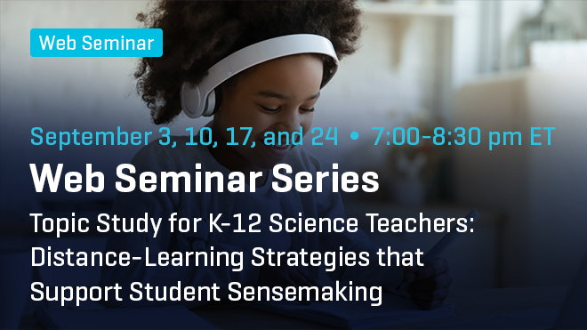 NSTA's tweet photo. Our #distancelearning web seminar is back by popular demand. Get the tips &amp; tricks you need to master distance and #blendedlearning this school year with this #NSTA web seminar series. https://t.co/F9p0rydcUs https://t.co/Ad8bdCRnTp