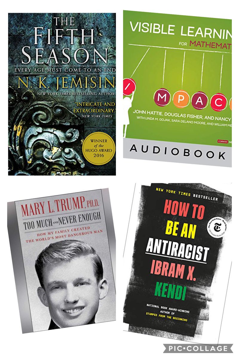 Nadineadjoa's tweet image. It’s  #NationalBookLoversDay.I am usually reading 1-2 books and 2 @audible_com books.Obsessed w/Audible.Now reading  @nkjemisin #TheFifthSeason.Keeping it sharp with #VisibleLearningforMathematics.I am also revisiting #HowToBeAnAntiracist.Guess my trash read?🙈