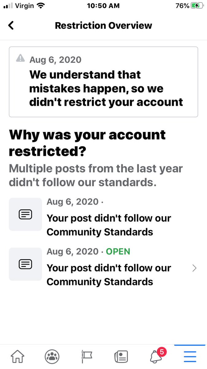 SFSLady1's tweet photo. @attorneygeneral @POTUS @MarkZuckerman @Jim_Jordan
The censorship is getting ugly.
I’m sure some of you have received this notification from the FB Nazi SS guards.
I’m just giving you warning that they are after us in a more aggressive way.
#KimOpperman #StoptheCensorship https://t.co/naprhs04CY