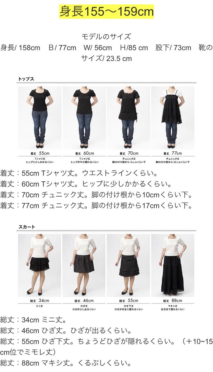 雲丹肉ちゃん ネットショッピングする時 こういう身長別の着丈表保存しておくと便利 身長150 154せんち編 身長154 159せんち編 雲丹肉ちゃん ネットショッピングする時 こういう身長別の着丈表保存しておくと便利 身長150 154せんち編 身長154 159せんち編