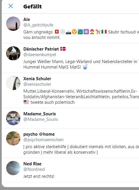 HSB_Forum's tweet photo. Seht genau hin, welche Art Accounts deren Shise favt, um diese Truppe rechtig (aka rechts) genug einordnen zu können!
#CopOps https://t.co/0uDx5brlRr