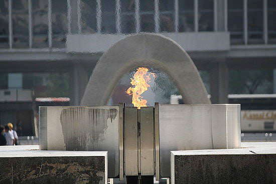 While there's a never ending debate on whether nuclear weapons should be in use or not, a Peace flame near Hiroshima has burned continuously since 1964, and will remain lit until all nuclear bombs on the planet are gone.  #Obama became the 1st sitting US Prez to visit that place.