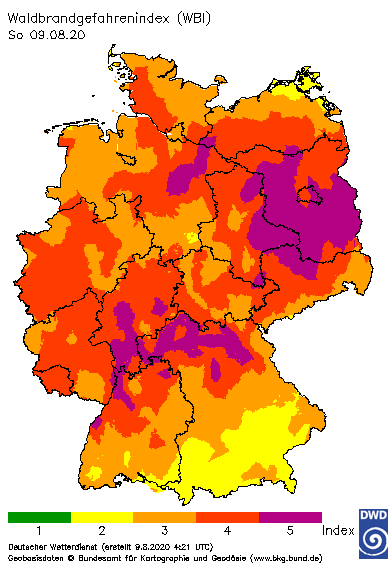 Feuerwehr_Lev's tweet photo. ‼ WARNUNG ‼  #Waldbrandgefahr

Die letzten Tage war es sehr warm, sodass die Waldbrandgefahrenstufe in nahezu in gesamt Deuschland auf Stufe 4 - Hohe Gefahr - vom Deutschen #Wetterdienst eingestuft wurde.
Bitte seien Sie vorsichtig im Umgang mit offenem Feuer!
#fwlev #feuerwehr https://t.co/1WatkVYQG6