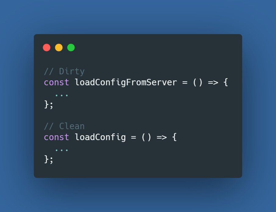 patidarparas13's tweet image. #functions should be named for what they do, not how they do it
#dirtyCode #cleanCode #reactjs #React #javascript #100DaysOfCode
