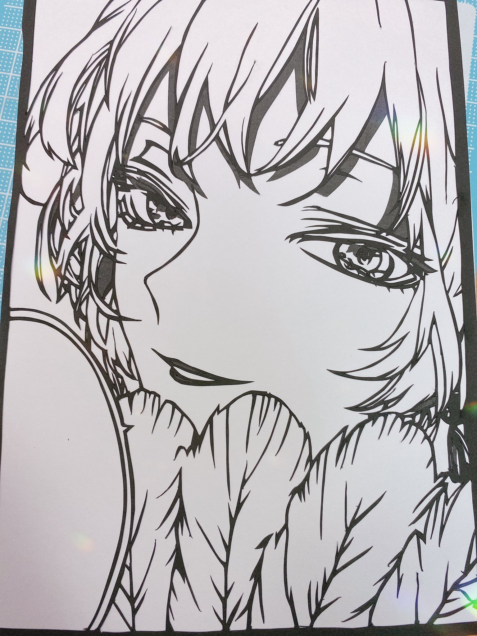 瑠衣 切り絵完成 アクタージュより 羅刹女の百城千世子ちゃん ああ この怒りどうしてくれよう 切らせて頂きました 目がとにかく難しかった なんかキラキラ入っちゃった笑 アクタージュ 百城千世子 羅刹女 切り絵 T Co Lyjpybfznn