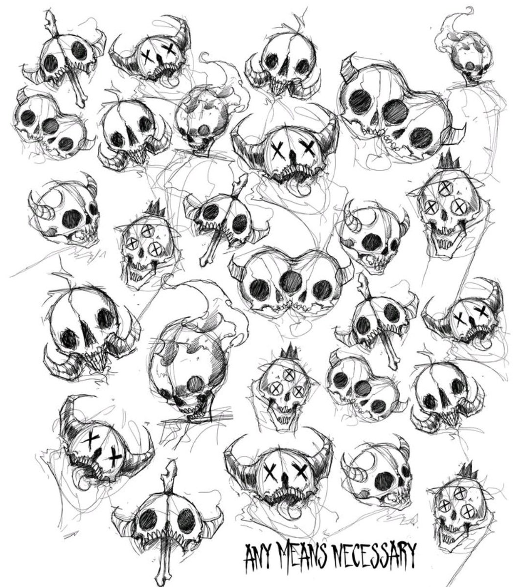 ShawnCoss's tweet image. Faces of Death. They are many.

And they coming to ya chest August 17th.

#anymeansnecessary #ShawnCoss #sketchyart #skulls💀