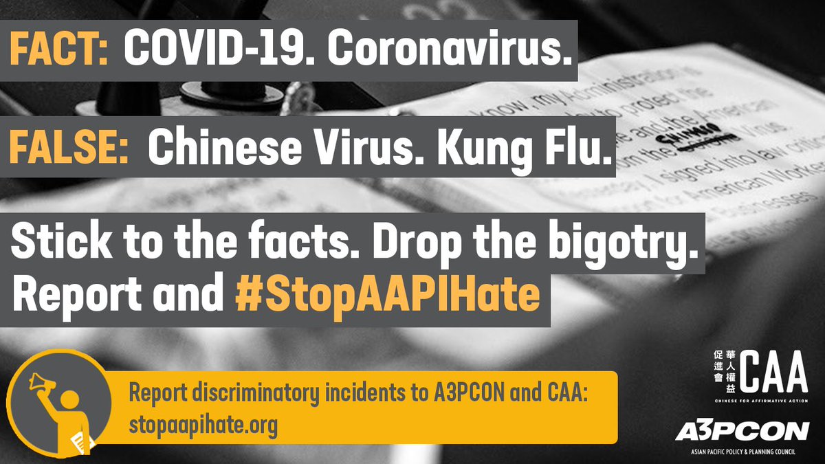 CAFAMH's tweet photo. Dr. Russell Jeung, chair and professor of Asian Am at @SFSU, notes, “Statements by elected officials, such as President Trump labeling Covid-19 as the “China virus,” fuel xenophobia. ” 

#StopAAPIHate, Report xenophobic incidents to: https://t.co/iQaxmkFcRT https://t.co/q18w9mFcEU