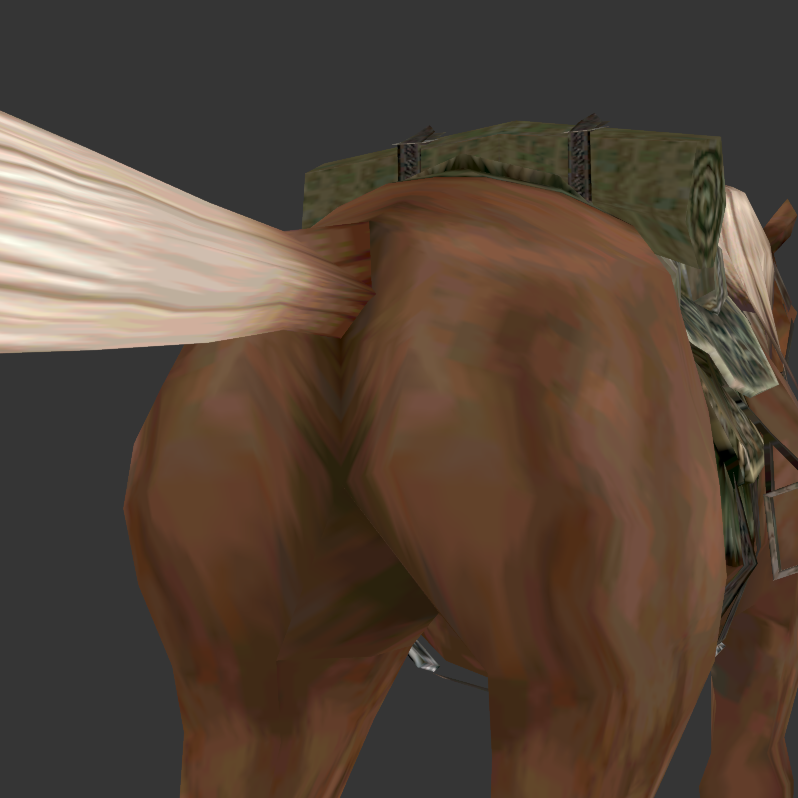 3DAssReview's tweet photo. Epona (Zelda: Twilight Princess, 2006)
Considering you've gotta stare directly at horse butt the entire time you're riding her,I think the effort exuded here was warranted. Good call making the tail a separate object for animation, and great realistic horse butt shape. 8/10. https://t.co/r1nCFkGoOS