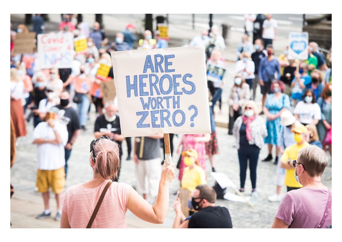 Pics of NHS Protest For Pay Justice protest. After clapping NHS for months Tories prove PR is more important than policy by refusing to increase NHS pay - 4 months after MPs voted to an above inflation pay rise for themselves (82k)

Their hypocrisy &amp; contempt cannot be justified