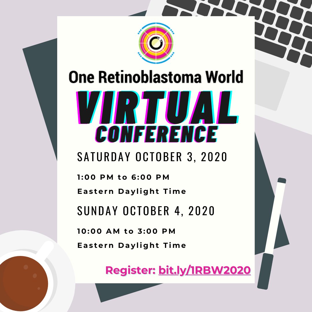 rb_research's tweet photo. #OneRetinoblastomaWorld2020 will be virtual! Join us over two part days on October 3 & 4 to hear expert panel discussions and discuss topics like #retinoblastoma treatments, #SecondCancer risks, #PatientEngagement and more. Visit https://t.co/wnVrPzy7pj
#1RBW2020 #rb https://t.co/n1isKMgccf