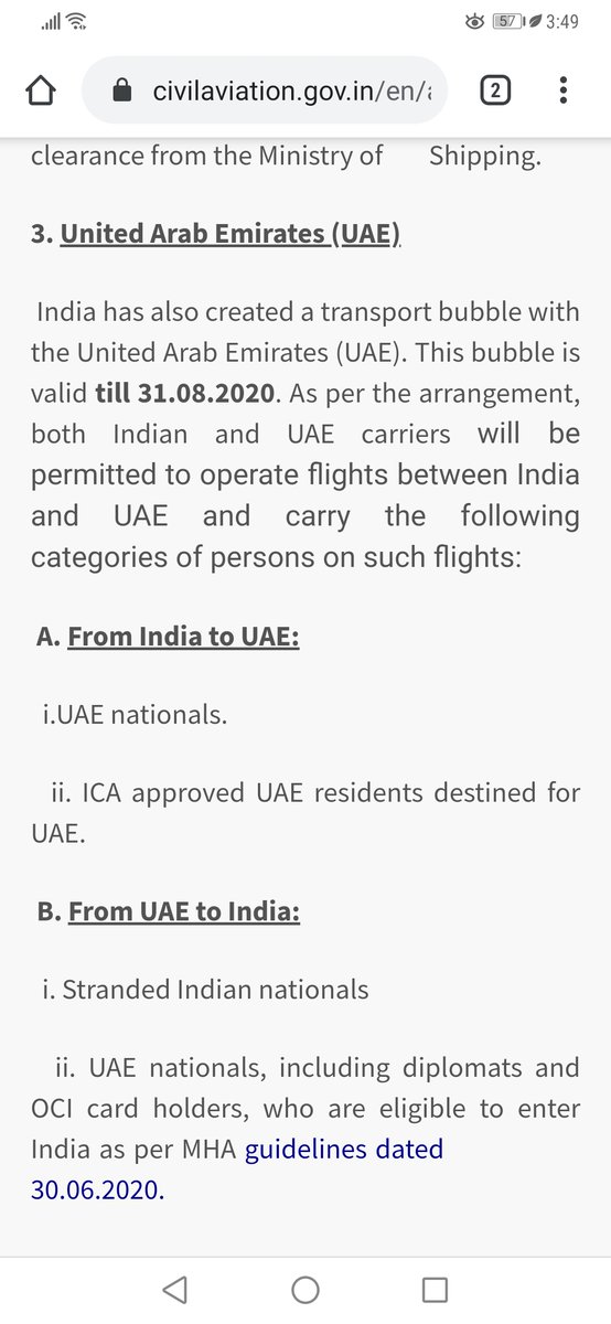 QualityReseach's tweet photo. @agtweets2020 @MoCA_GoI @DGCAIndia @HMOIndia @PIBHomeAffairs @IndembAbuDhabi @AmbKapoor @cgidubai Moca website mentions that India is in a transport bubble agreement with the UAE. @MoCA_GoI kindly ratify that the recent relaxations announced by MHA to allow travel on any kind of visa applies on #IndiaToUAE as well https://t.co/GLPOVbtLfh