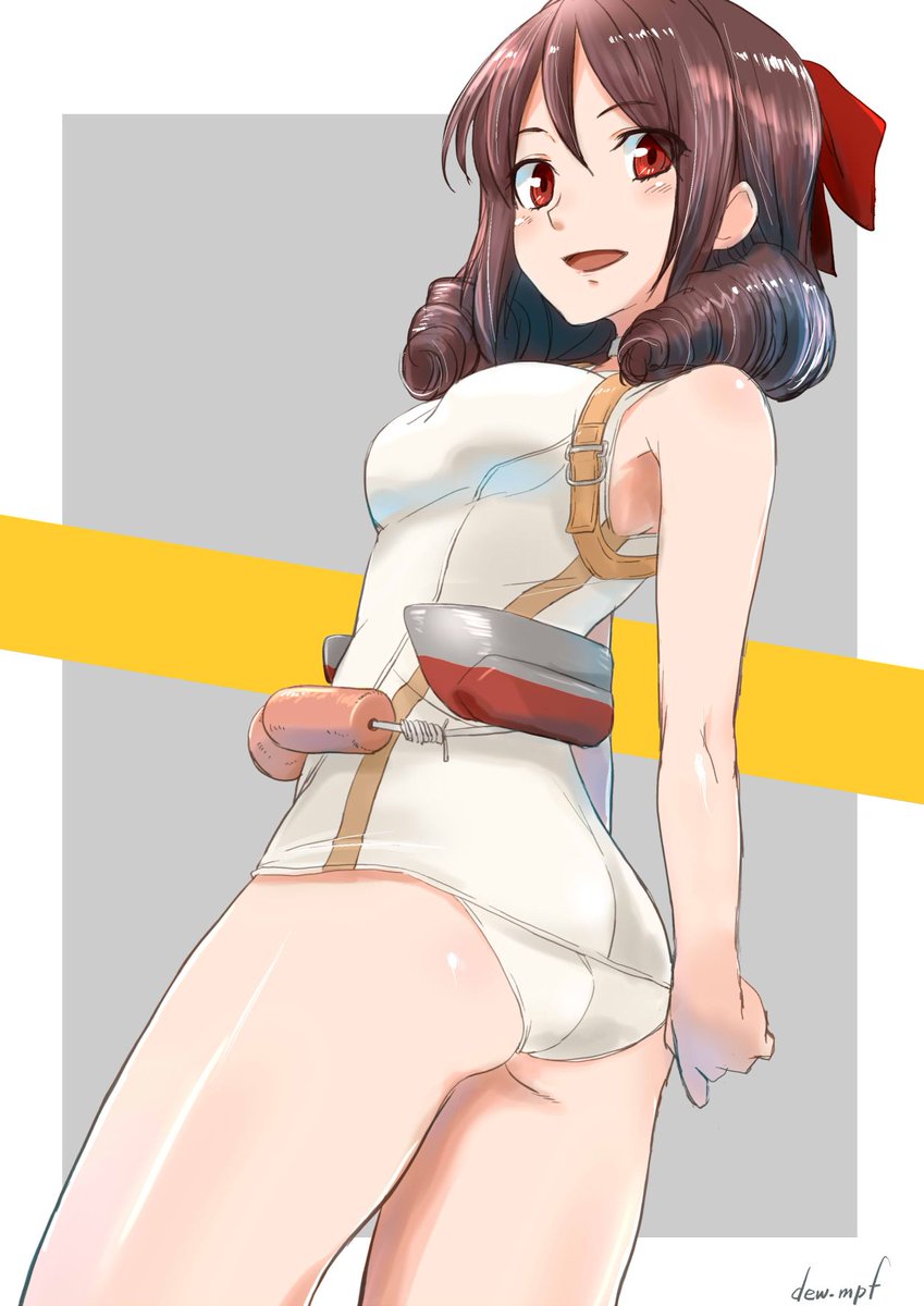 春風(艦これ) 「気まぐれお題箱消化。「まるゆコスする春風」ありがとうございました。 #艦これ 」|苔のイラスト