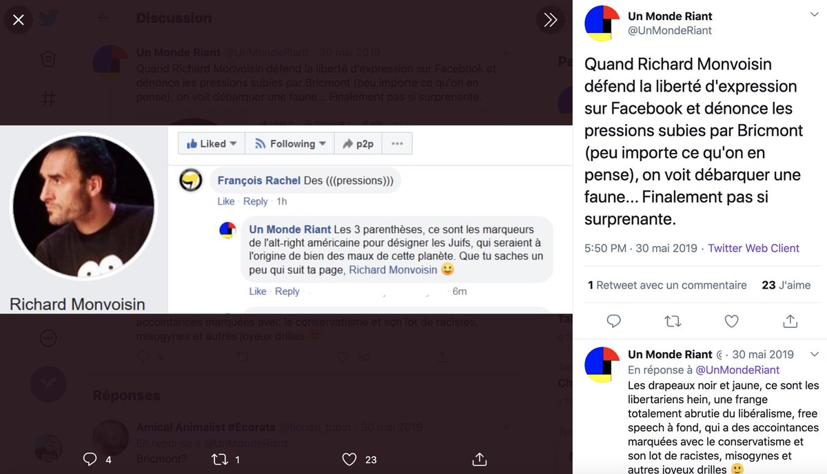  #SecteZ 5Le spectre politique des zets est aussi large que leur vampirisme médiatique, allant de l’extrême-droite (le négationniste P.-E. Blanrue, fidèle allié d’Henri Broch durant 12 ans !) à  @RichMonvoisin, vraiment de gauche et fatigué par l’invasion des zets ultralibéraux...