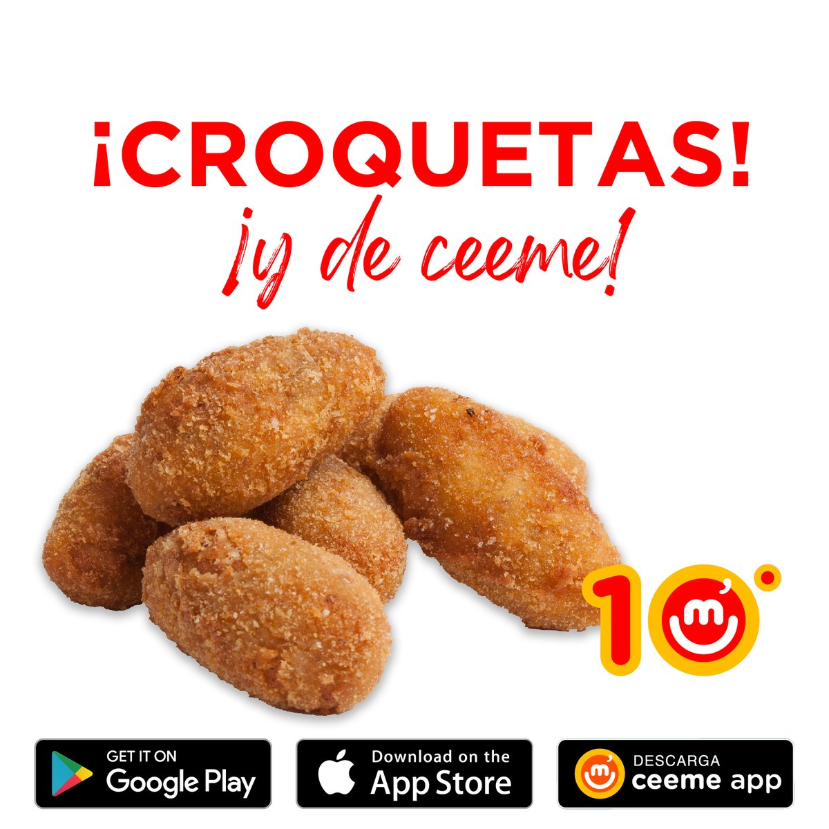 pizzeriaceeme's tweet photo. ¡CROQUETAS!
Ahora que tenemos tu atención, sí, croquetas de Ceeme, pídetelas a través de nuestra app.

iOS: https://t.co/UlYVCzMyTd
Android: https://t.co/dLOtE4WJqZ
#pilardelahoradada #pizzeriaceeme #alicante #pizzeria https://t.co/fSCPYBVKgd