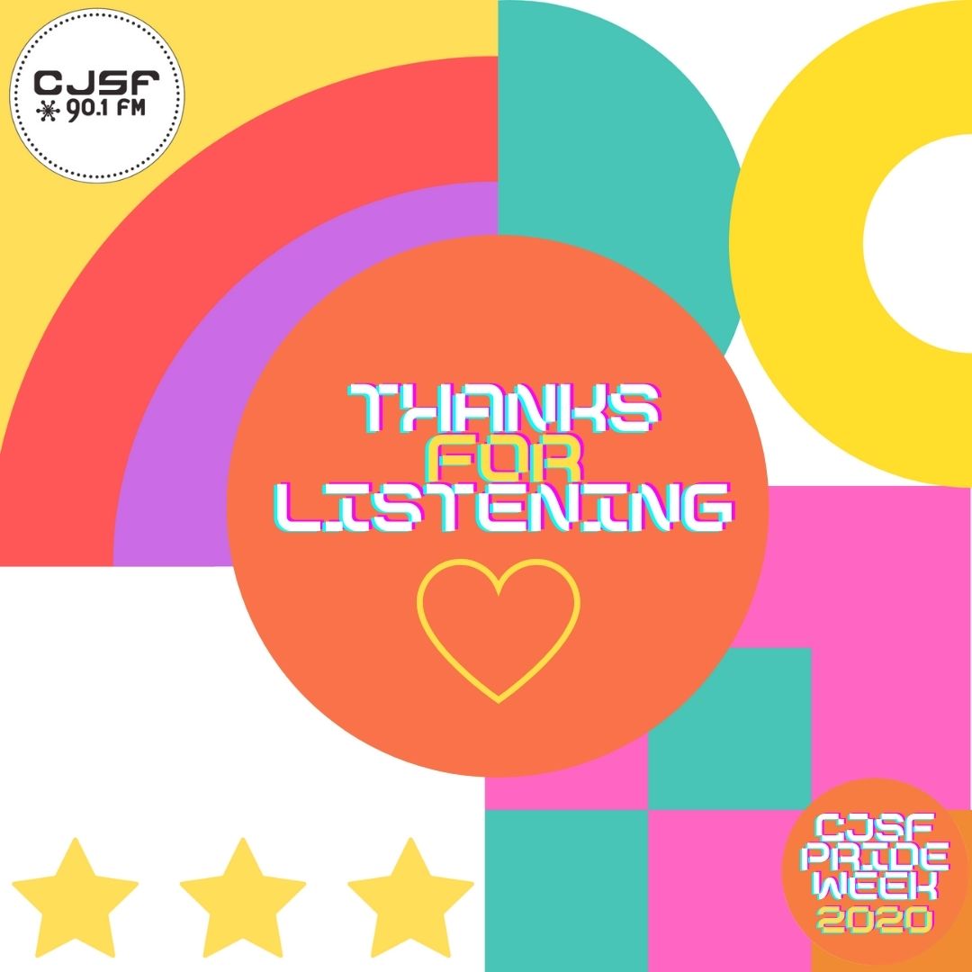 CJSF's tweet image. Miss something that aired this Pride Week? Visit the Pride section of the #CJSFArchives at cjsf.ca/contents/pride to hear #CJSFPrideWeek programming from this year + from years past.

Thanks for listening! Hope to see you all at Pride next year 🧡 

#SFU #community #radio #Pride