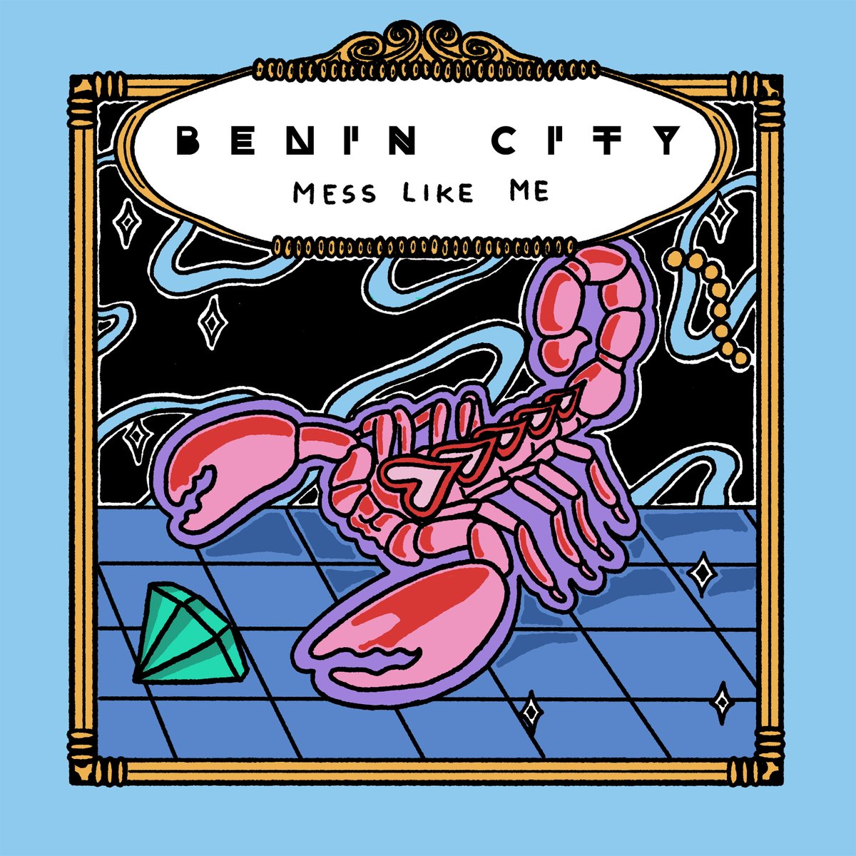 wearebenincity's tweet photo. Presave our new single, #messlike me! https://t.co/XvoOWeb9Qp

Artwork by Sophie Winder and a nod to all of us who have a bit of a sting but just wanna be loved 🦂💎✨ https://t.co/4Q7kokEijc