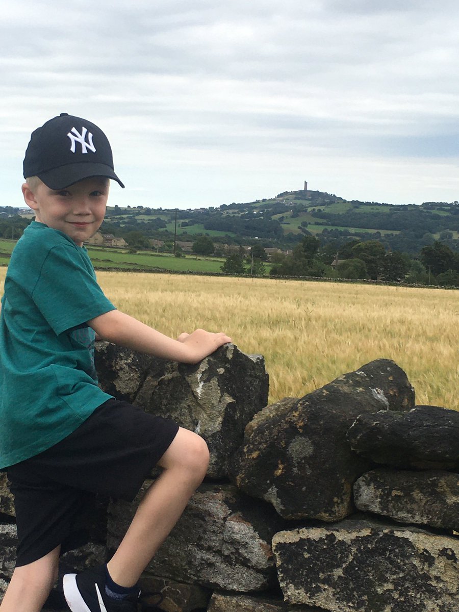 Brook2006Gail's tweet photo. Another beautiful walk around Honley with my mum and Sam. Amazing view of Castle Hill, blackberry picking and adding miles to #onetrustchallenge @BirstallAcad @FocusTrust1 https://t.co/lGotPZNDrq