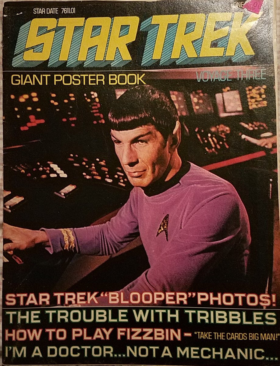 Huntress62's tweet photo. Lastly, one of my #StarTrek poster books. Learn to play #Fizzbin! Plus, as an added bonus, you can own your very own Strafleet hand phaser for only $19.95 (plus S&H). 😁 https://t.co/j9WWTA7J50