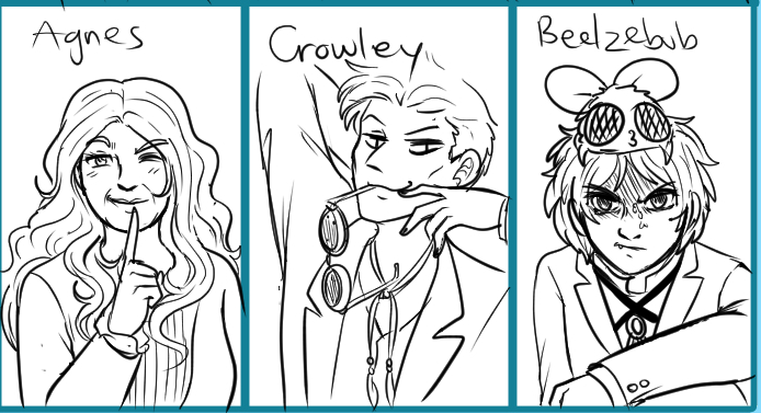 catofapocalypse's tweet photo. Favorite Character Meme (from DeviantArt)
A Thread
#goodomens #goodomensfanart #artmeme #favoritecharactermeme #crowley #aziraphale #shadwell #anathema #agnesnutter #ligur #madametracy #beelzebub #pepper #GOpollution https://t.co/55xHjrdUKC