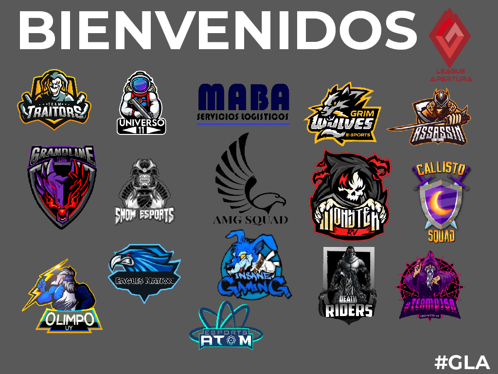 Les tenemos el agrado de darle la bienvenida oficial a los 16 equipos inscritos en la liga #GLA . 
Vienen a dejar todo en el campo de batalla y podremos observar en un futuro no muy lejano quien  tendrá el honor en ganar la primera edición de la #GLA