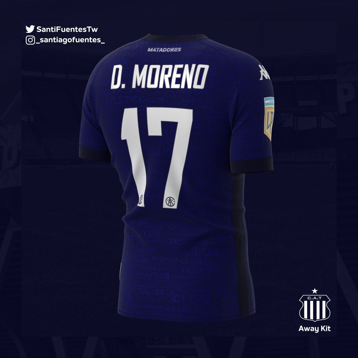 SantiFuentesTW's tweet photo. Away Jersey @CATalleresdecba 🇦🇷
¡Espero que les guste este diseño de parte de un hincha!
¡RT/FAV se súper agradece!
#Talleres #TalleresdeCordoba #Cordoba #Matafor #Albiazul #LaT https://t.co/n7ydPVA7gW
