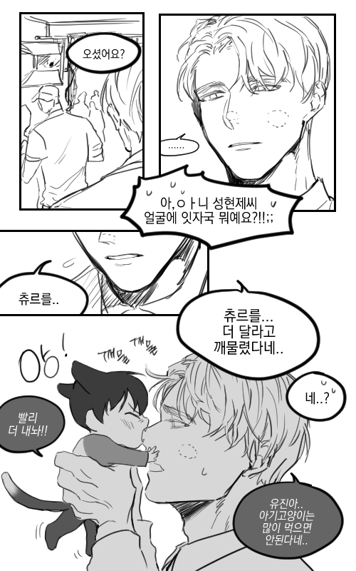 아기고영이는 츄르 많이 먹으면 탈나! 안대! 