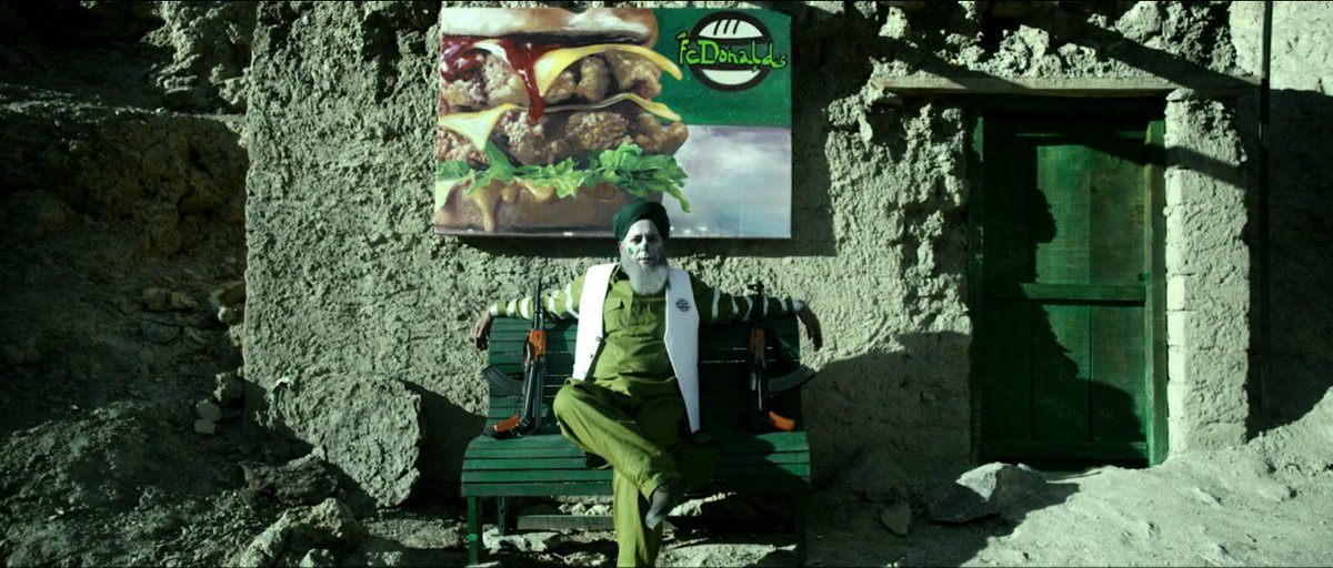 FcDonald's was quite visible, but my favorite bit was their real, live Ronald-type mascot and their delivery 'mules'...