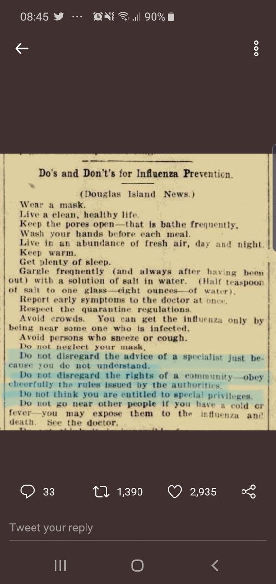 Recommendations during the Spanish Flu. 

#wearamask and #savealife